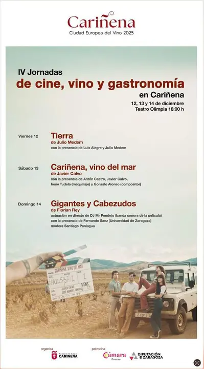 IV Jornadas de Cine, Vino y Gastronom&iacute;a: Cari&ntilde;ena refuerza su apuesta cultural en el a&ntilde;o de su designaci&oacute;n como Ciudad Europea del Vino
