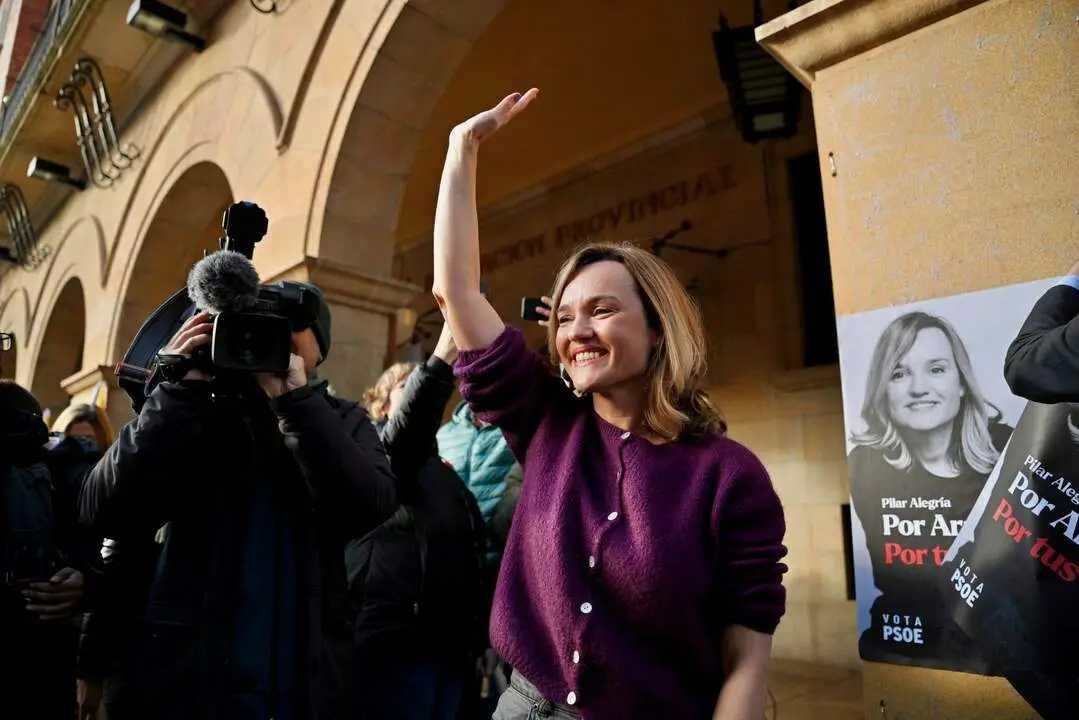 20260123 PSOE PIlar Alegr&iacute;a arranque campa&ntilde;a desde TEruel foto Marcos Cebri&aacute;n