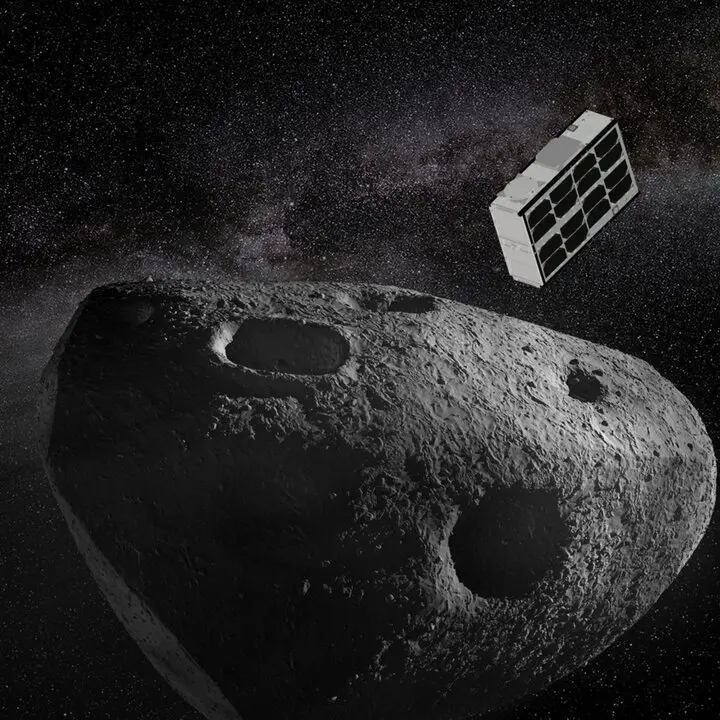20260703 esa Don_Quijote_CubeSat_around_Dimorphos_asteroid_pillars