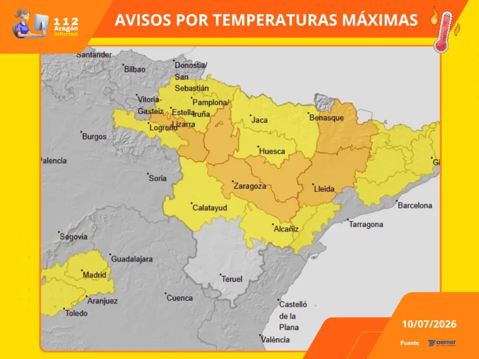 20260709 Aragon altas temperaturas alertas