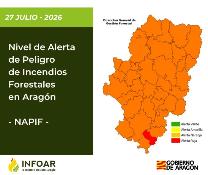 20260727 Aragon alerta roja incendios forestales aragon