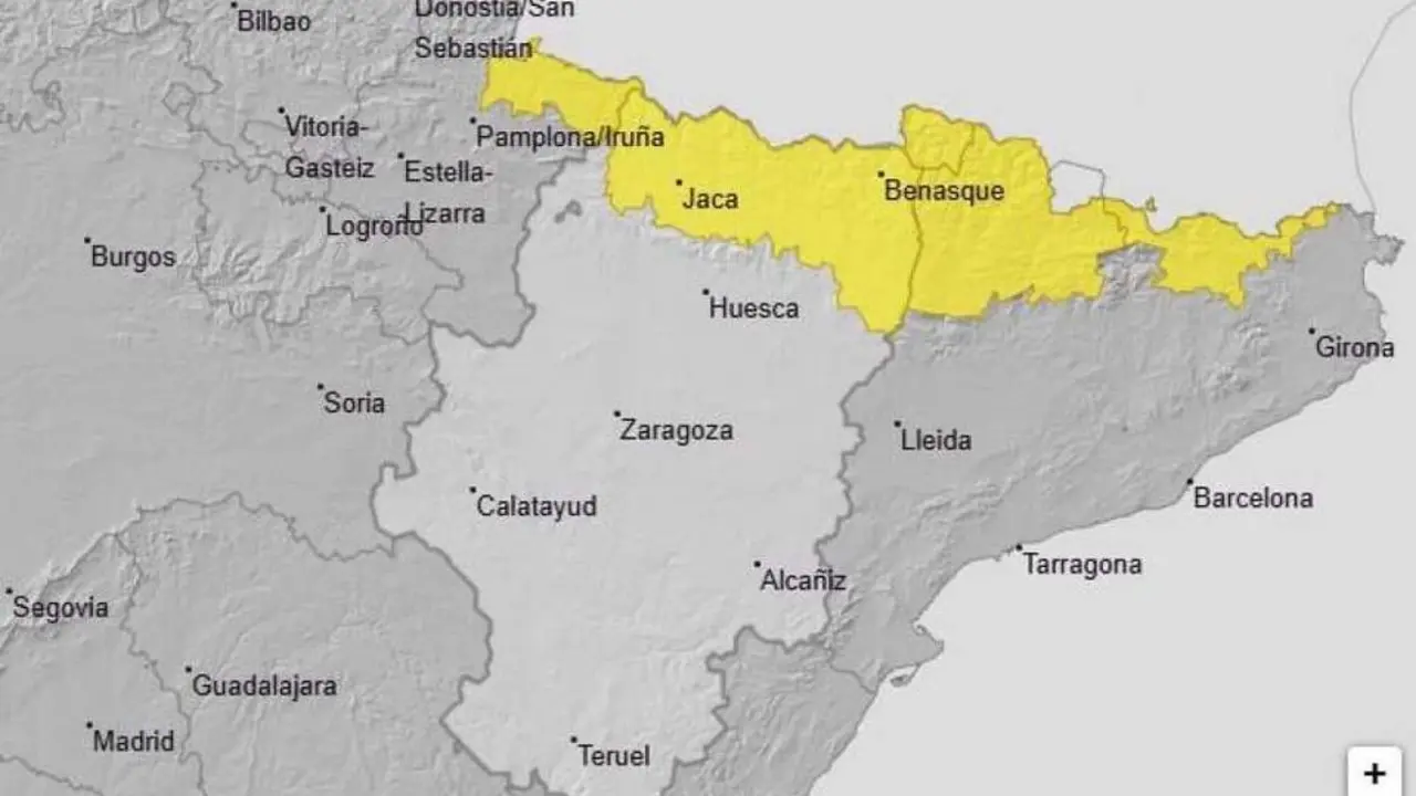 20260126 Aviso amarillo AEMET pirineo oscense