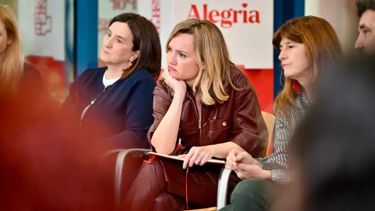 20260127 PSOE Pilar Alegr&iacute;a reuni&oacute;n Arsenio Jimeno Marcos Cebri&aacute;n