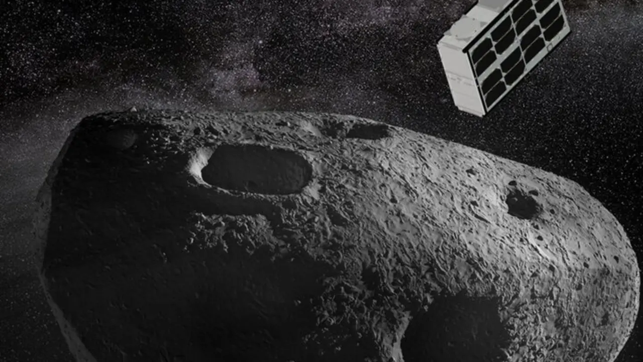 20260703 esa Don_Quijote_CubeSat_around_Dimorphos_asteroid_pillars