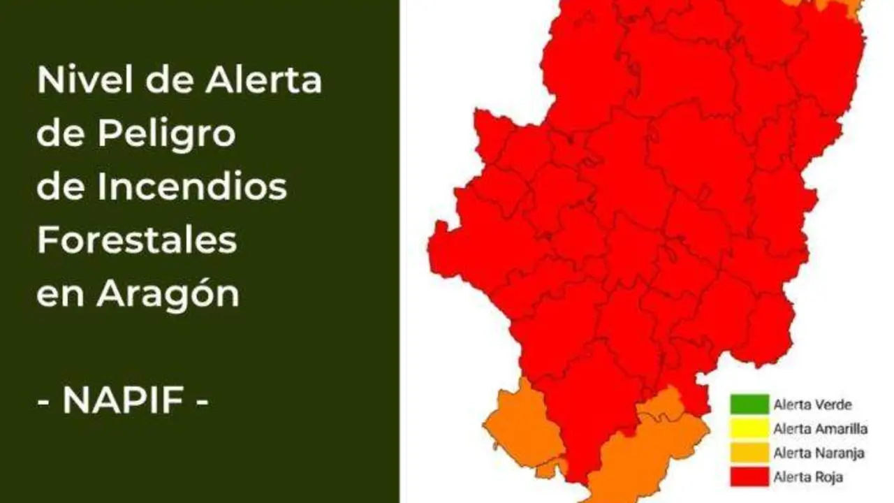 20260713 alerta roja Aragon incendios forestales