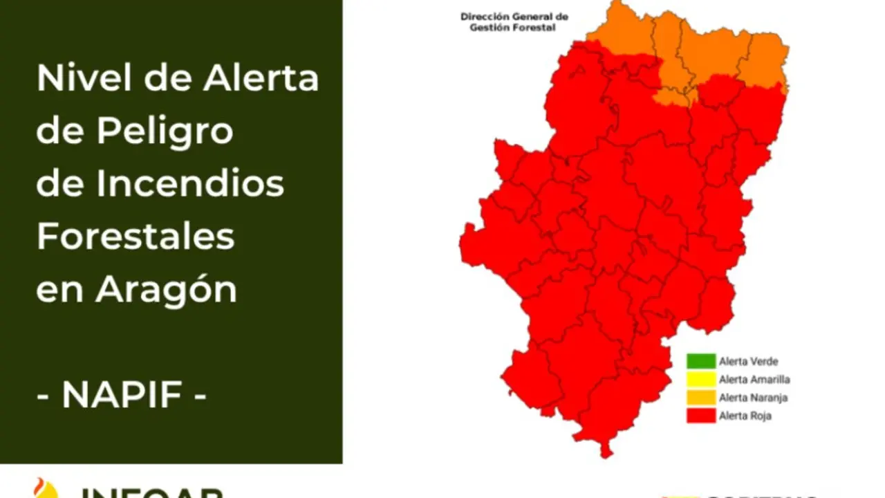 20260725 Aragon incendios forestales sabado alerta roja